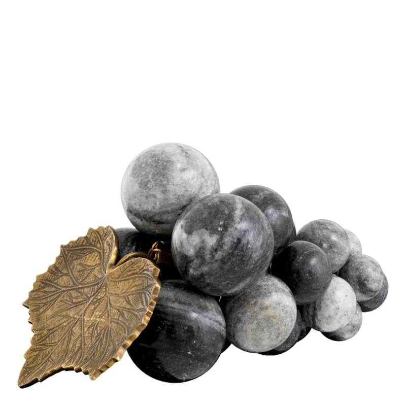 Obiect decorativ Vintage Grapes marmura grey - imagine 3