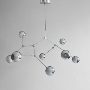 Candelabru Drop Globe Chrome