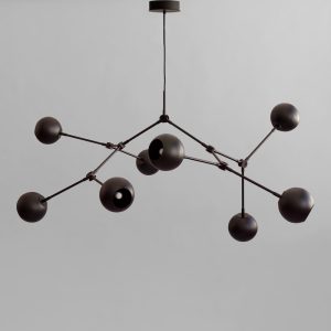Candelabru Drop Globe Burned Black