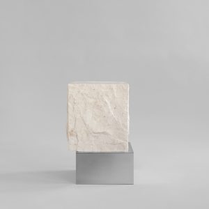 Masa cafea Temple Tall Chrome Limestone